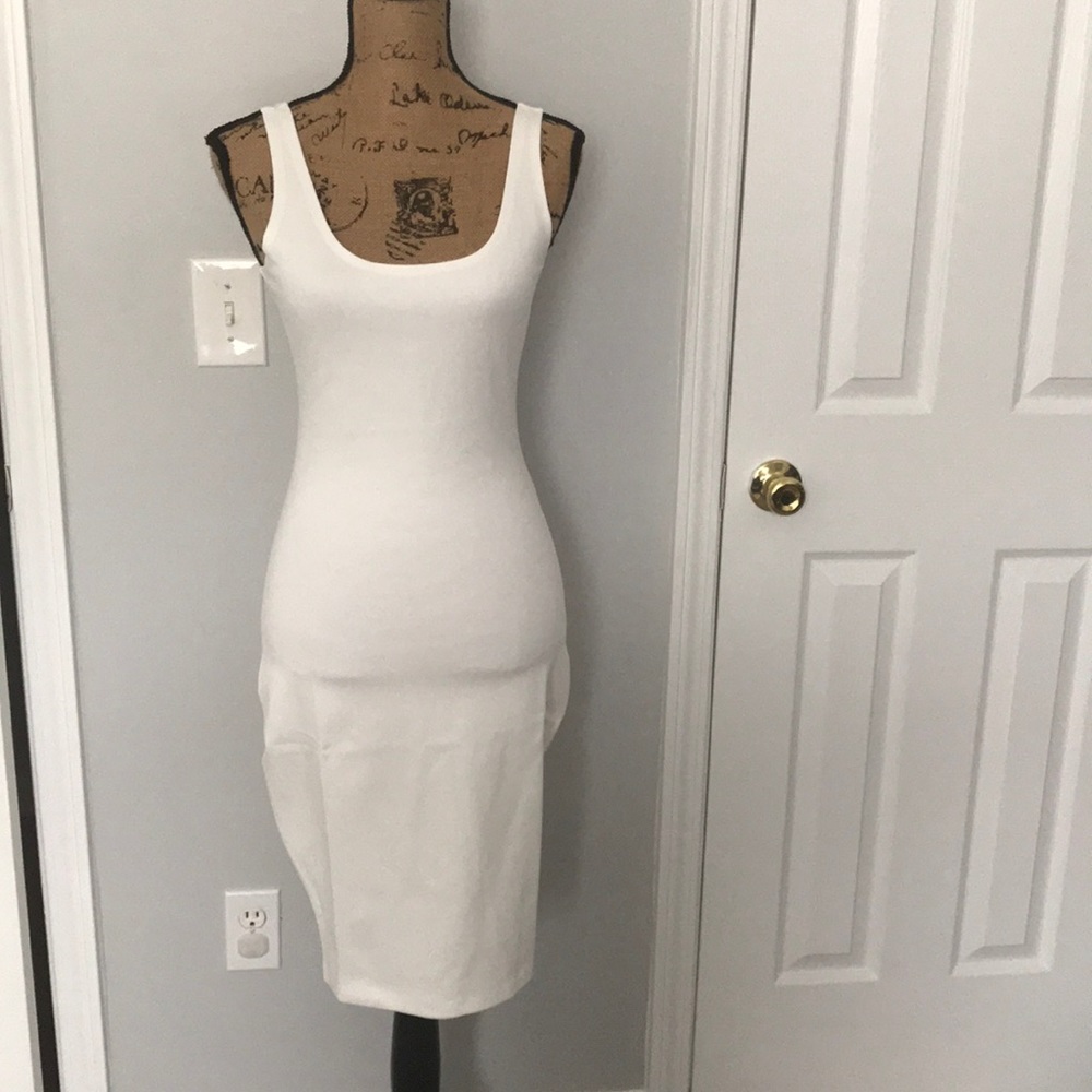 Best Body Hugging White Tank Dress
